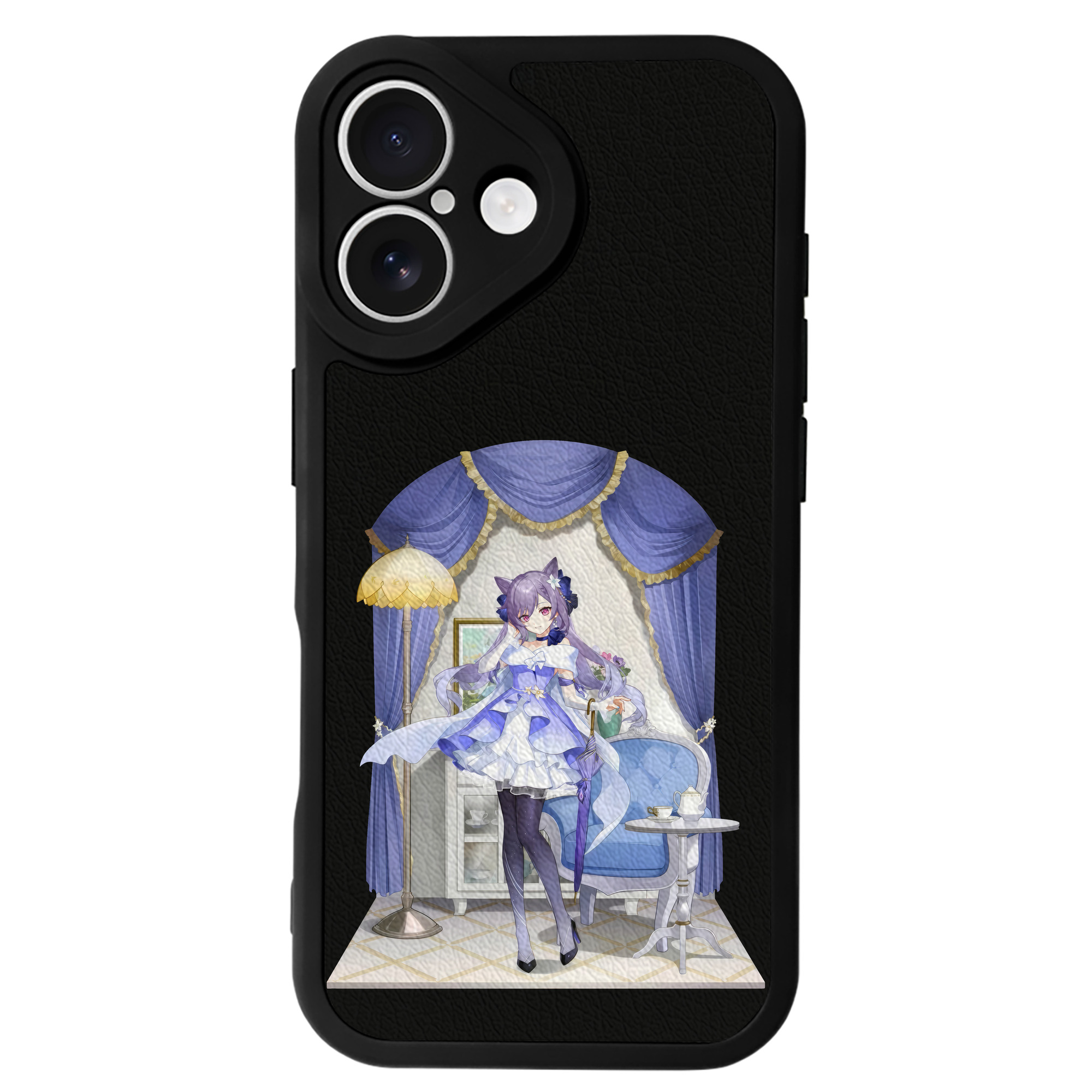 げんし神 刻晴 こくせい genshin Kokusei 【iPhone 16シリーズ対応】シリコンスマホケース（レザー調） 材質：シリコン